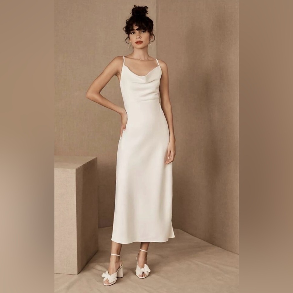Sachin + Babi BHLDN white Cali satin midi dress